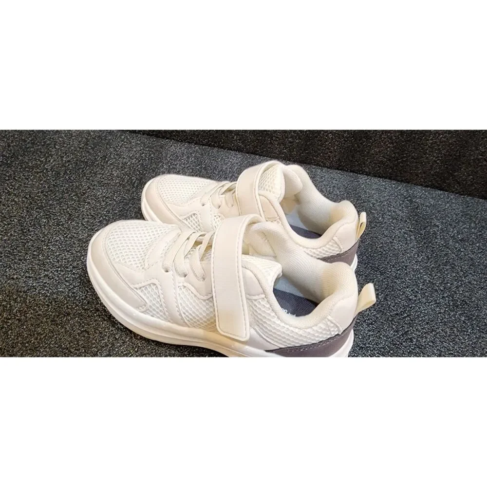 Lily & Dan Kids Sneakers Size 12 White Beige Athletic Shoes New